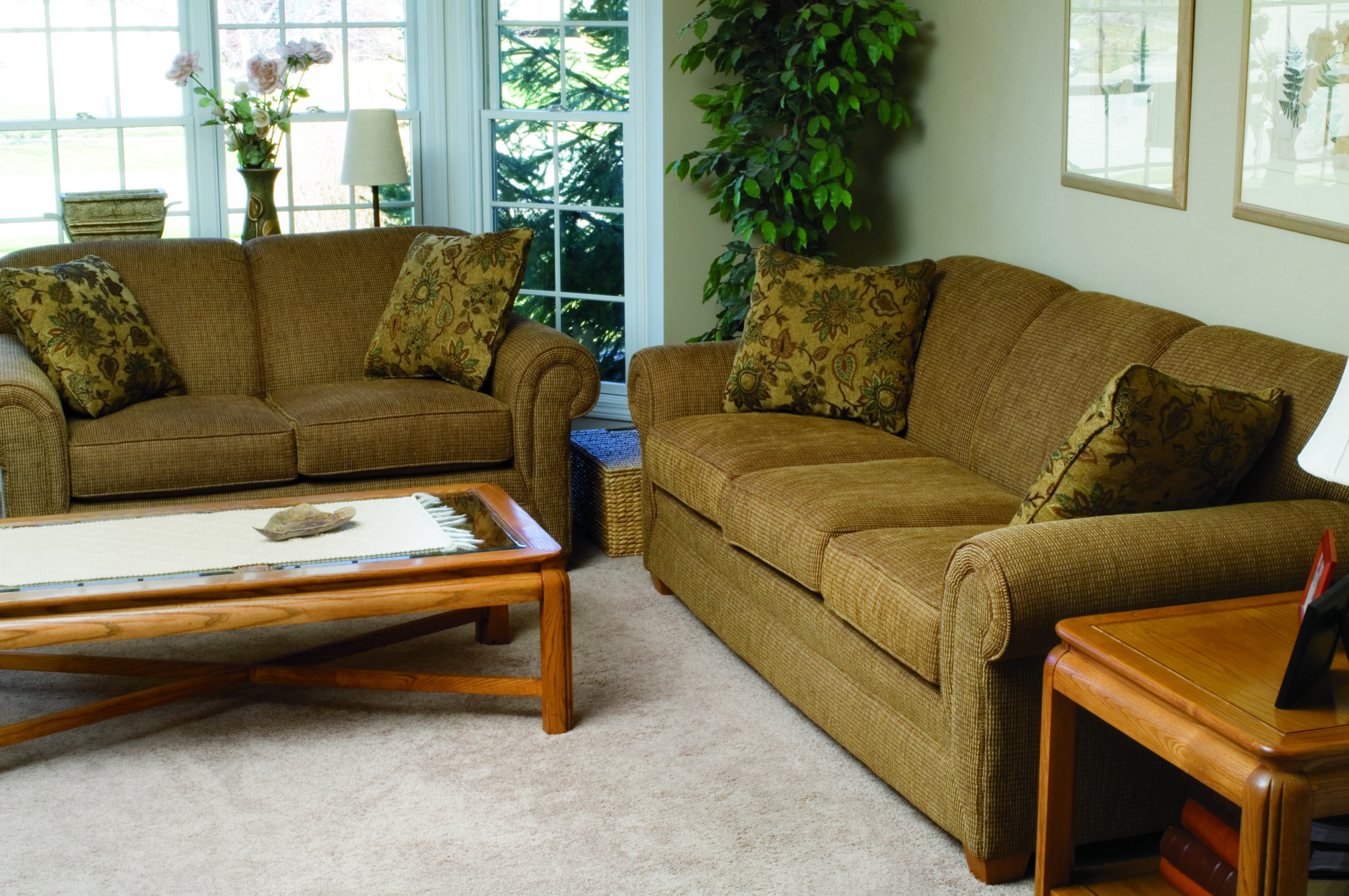 Second hand upholstery in living room.